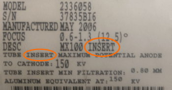 MX100 Tube Insert Label